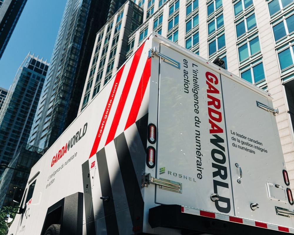 Camion de gestion du numéraire GardaWorld 